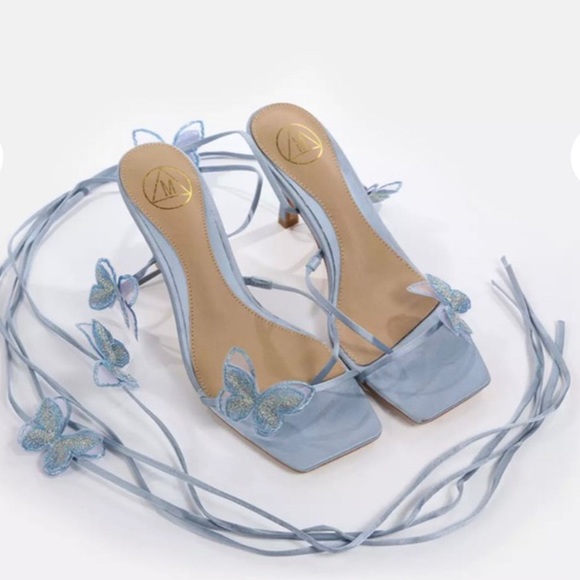 Princess Polly | Shoes | Blue Butterfly Strappy Heels Sandals | Poshmark